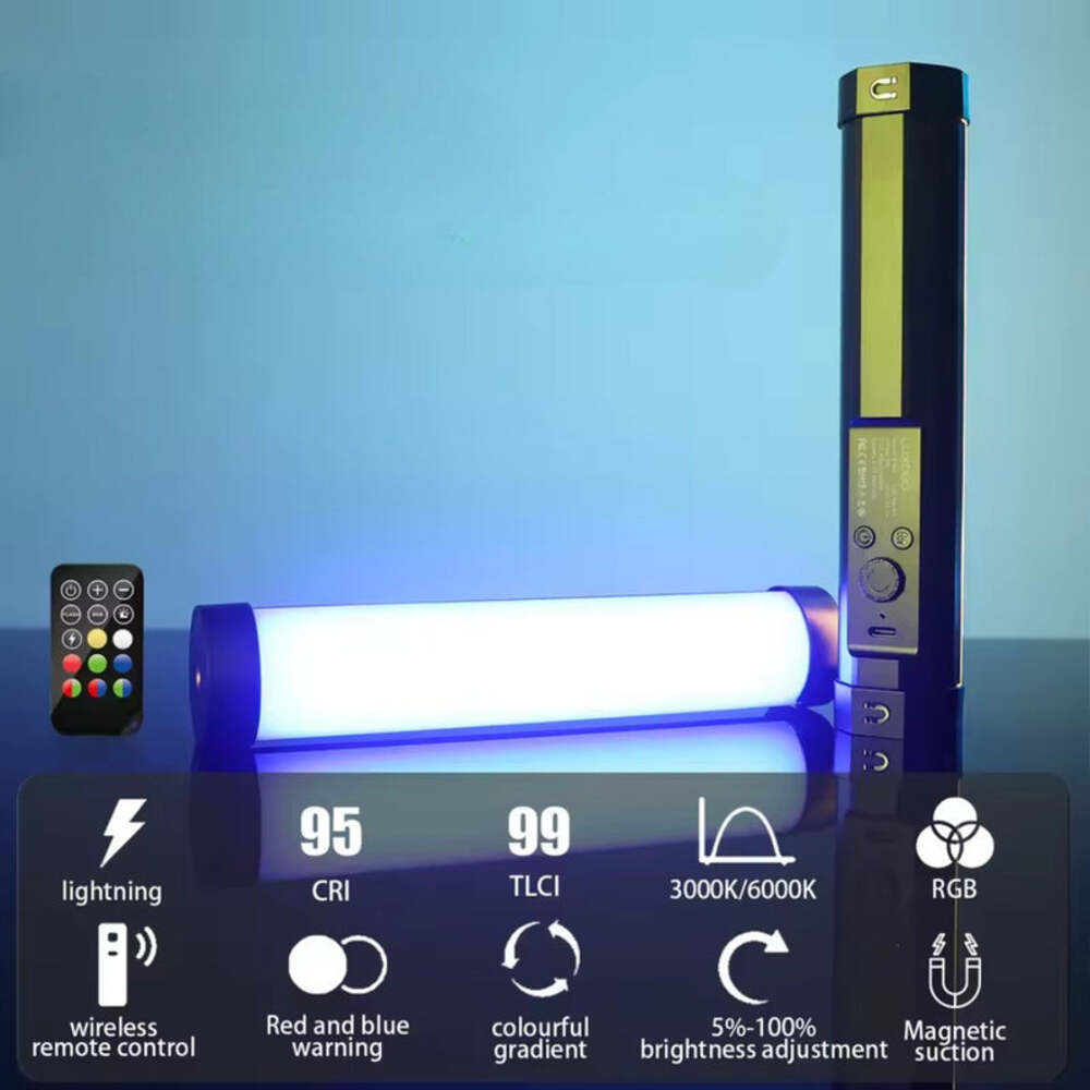 LUXCEO RGB Magnetic Video Light with Remote – Handheld Photography & Vlog