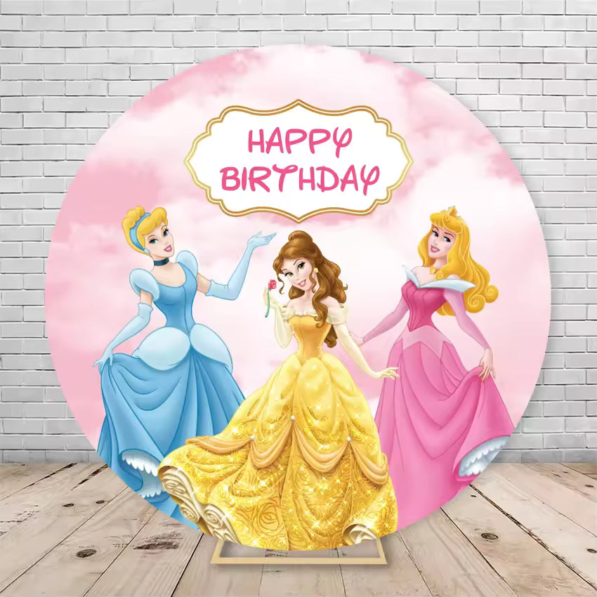 Round Disney Princess Castle Backdrop – Snow White Party Decoration