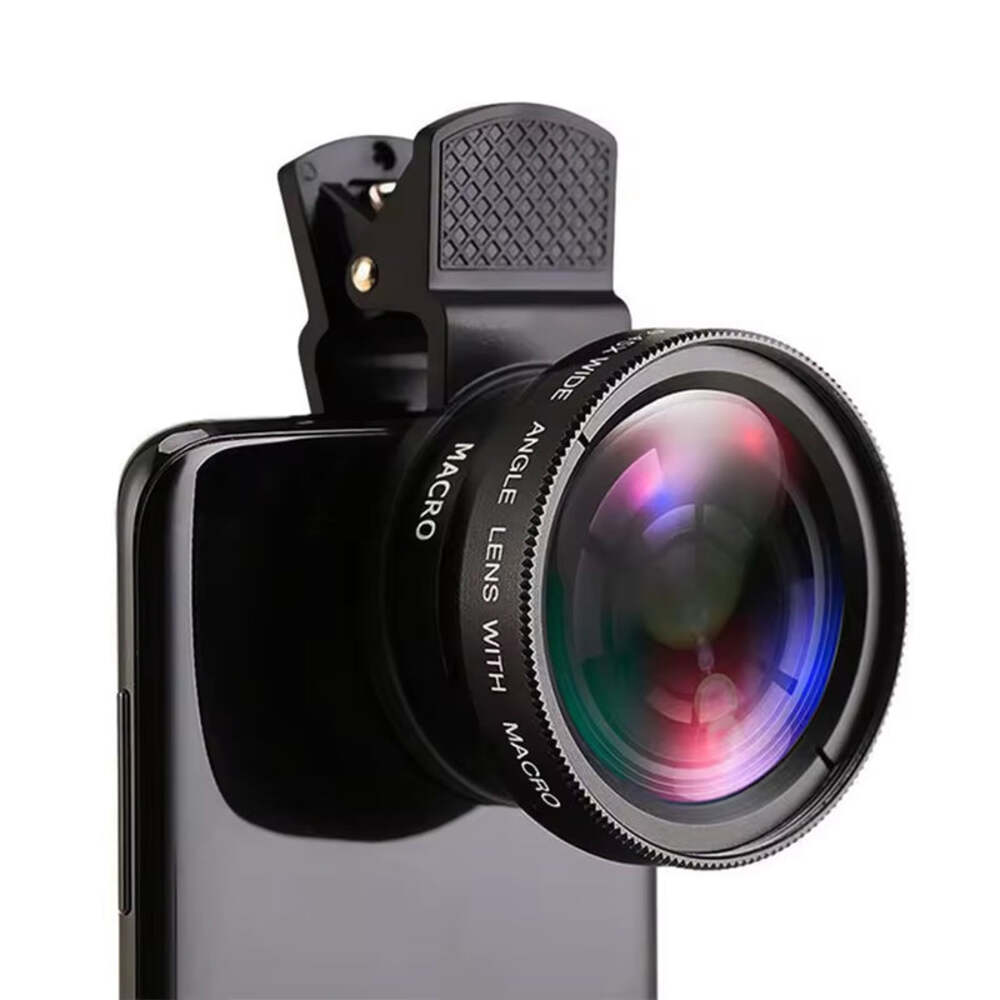 USLION 2-in-1 Universal Clip Phone Lens 0.45x Wide-Angle + Macro 37mm