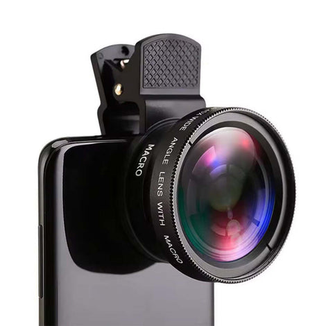 USLION 2-in-1 Universal Clip Phone Lens 0.45x Wide-Angle + Macro 37mm