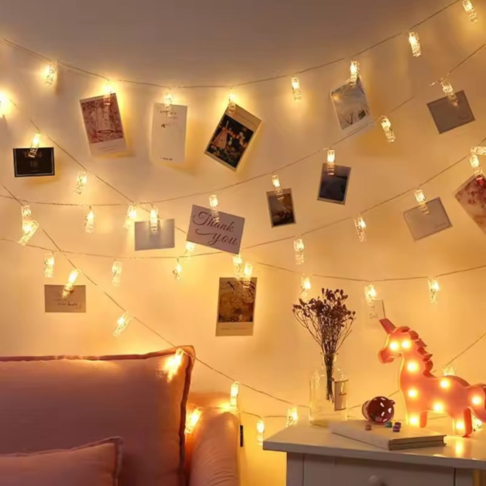 Photo Clip Fairy String Lights for Wall & Wedding Decoration