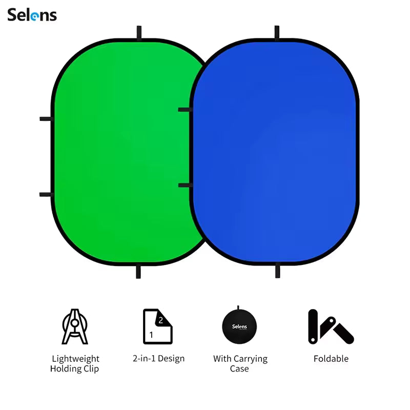 Selens Collapsible Portable Green & Blue Screen Backdrop for Photography