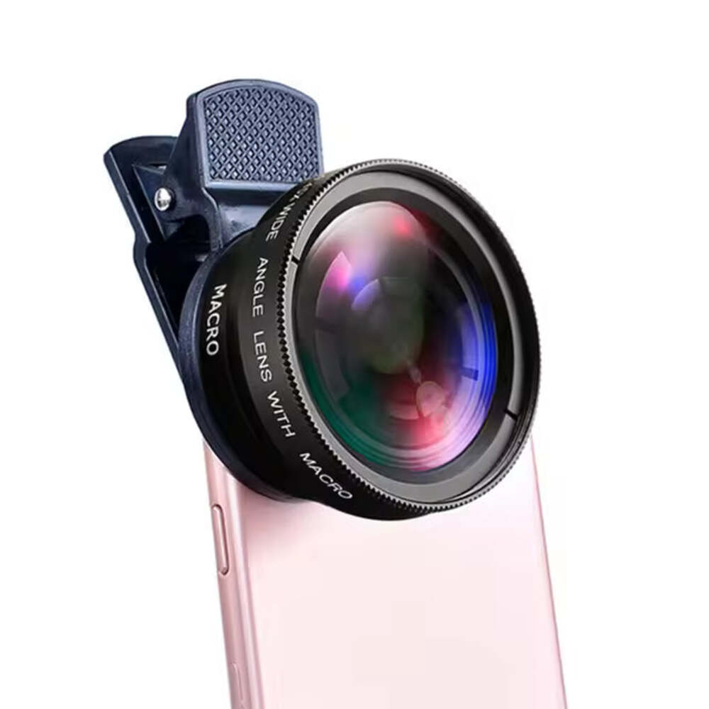 USLION 2-in-1 Universal Clip Phone Lens 0.45x Wide-Angle + Macro 37mm