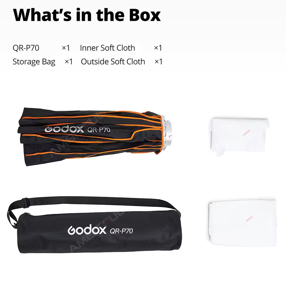 Godox QR-P70/90/120 Quick Release Parabolic Softbox with Grid – Bowens Mount