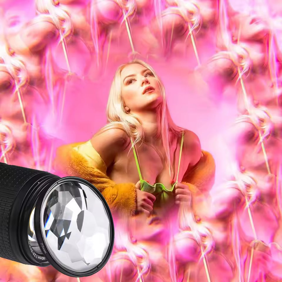 PUYI Kaleidoscope Prism Filter 52–82mm Glass Lens for DSLR SLR Cameras