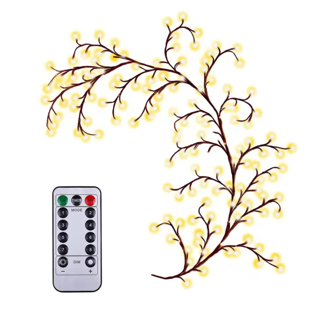 96/144 LED Willow Vine Tree Fairy Lights – 8 Modes, Remote Control