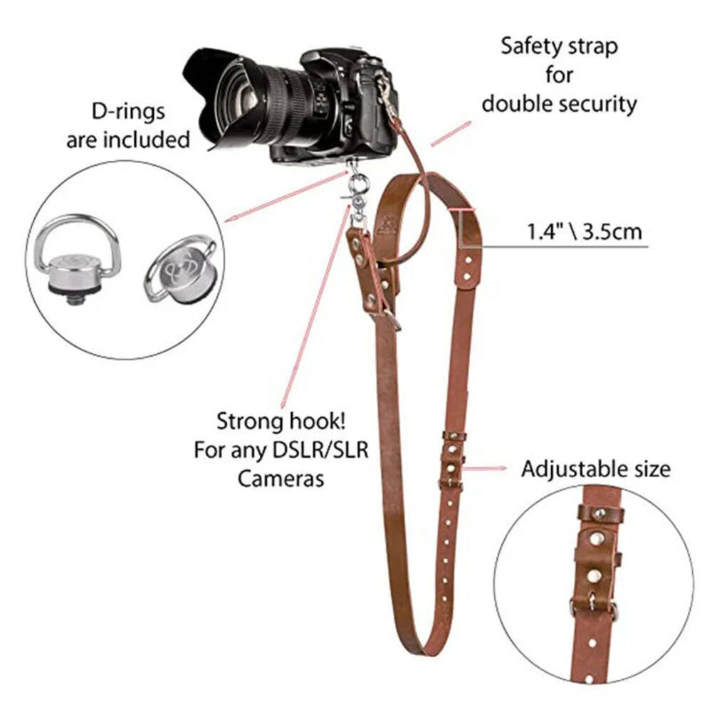 Leather Camera Single Shoulder Strap for SLR & DSLR
