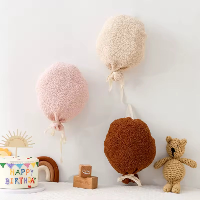 Baby Teddy Velvet Balloon Pillow – Newborn Photography & Nursery Decor