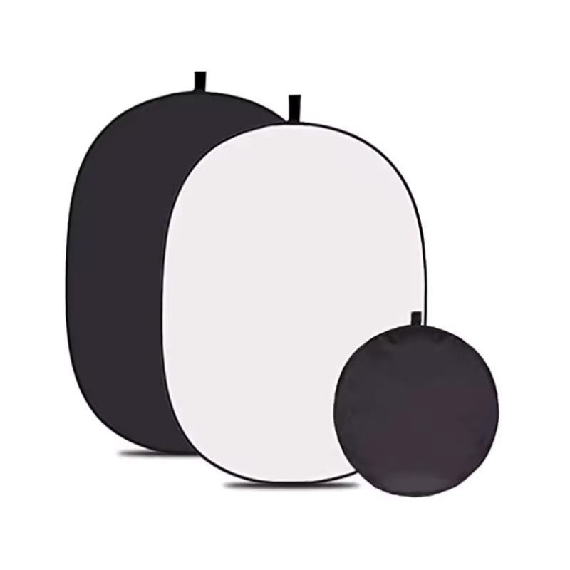 60×90cm 2-in-1 White & Black Collapsible Photography Reflector Backdrop