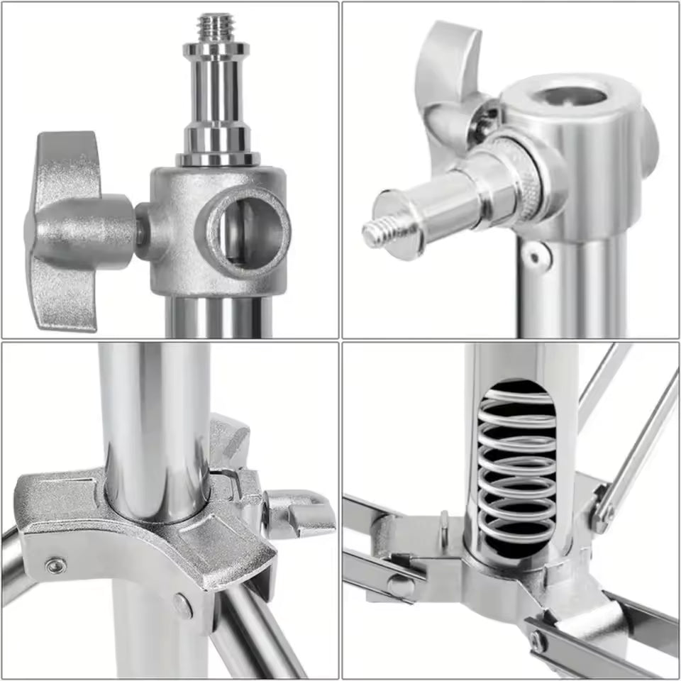 Professional Stainless Steel Heavy Duty C-Stand – 2.8-3.3m Studio Light Support with Tripod & Carrybag