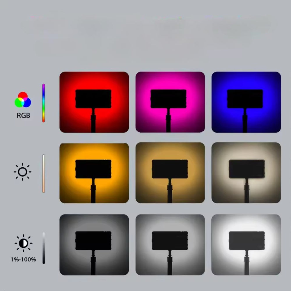 RGB LED Video Light Panel with LCD – Camera, Vlog & Live Streaming