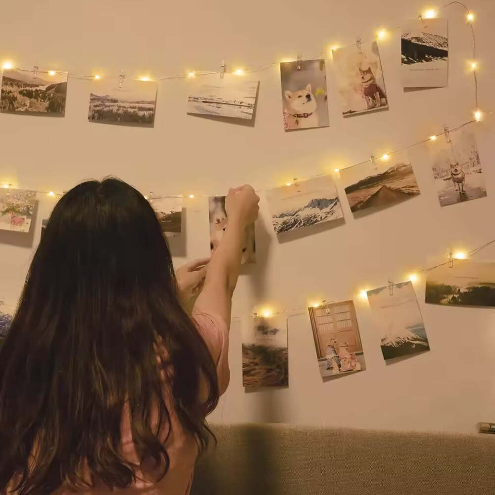 Photo Clip LED String Light Warm White 2/5/10M Battery Fairy Lamp