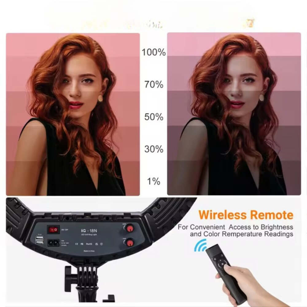 18'' Ring Light with Tripod 55W Dimmable Studio Light for Video & Makeup