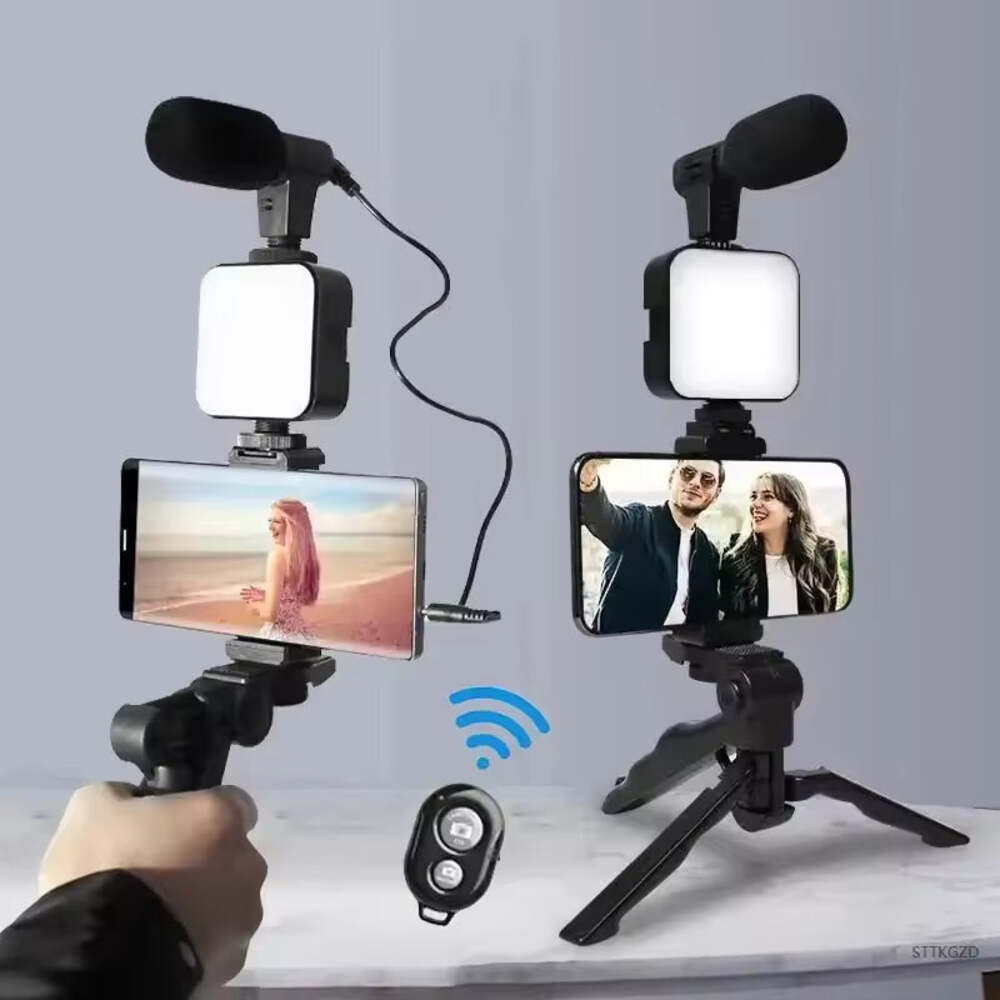 Smartphone Vlogging Kit with Tripod, Mic & LED Light for YouTube/TikTok