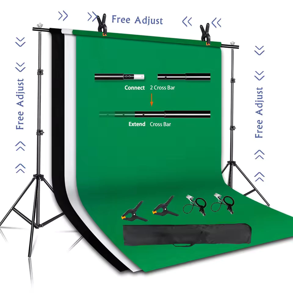 SH Photography Background Stand Kit Adjustable Backdrop Support System