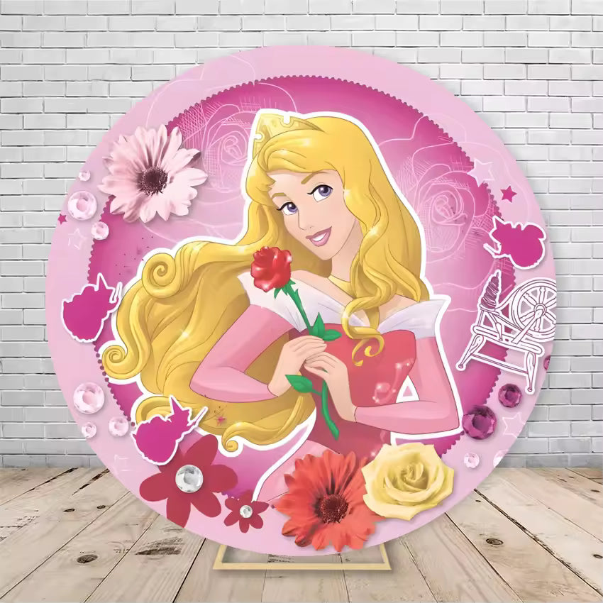 Round Disney Princess Castle Backdrop – Snow White Party Decoration