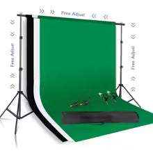 SH Photography Background Stand Kit Adjustable Backdrop Support System