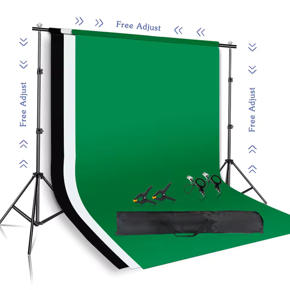 SH Photography Background Stand Kit Adjustable Backdrop Support System