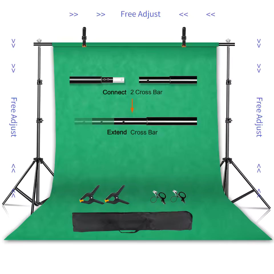 SH Photography Background Stand Kit Adjustable Backdrop Support System