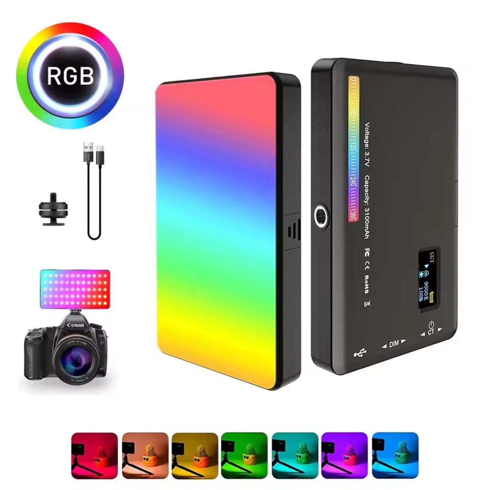 RGB LED Video Light Panel with LCD – Camera, Vlog & Live Streaming