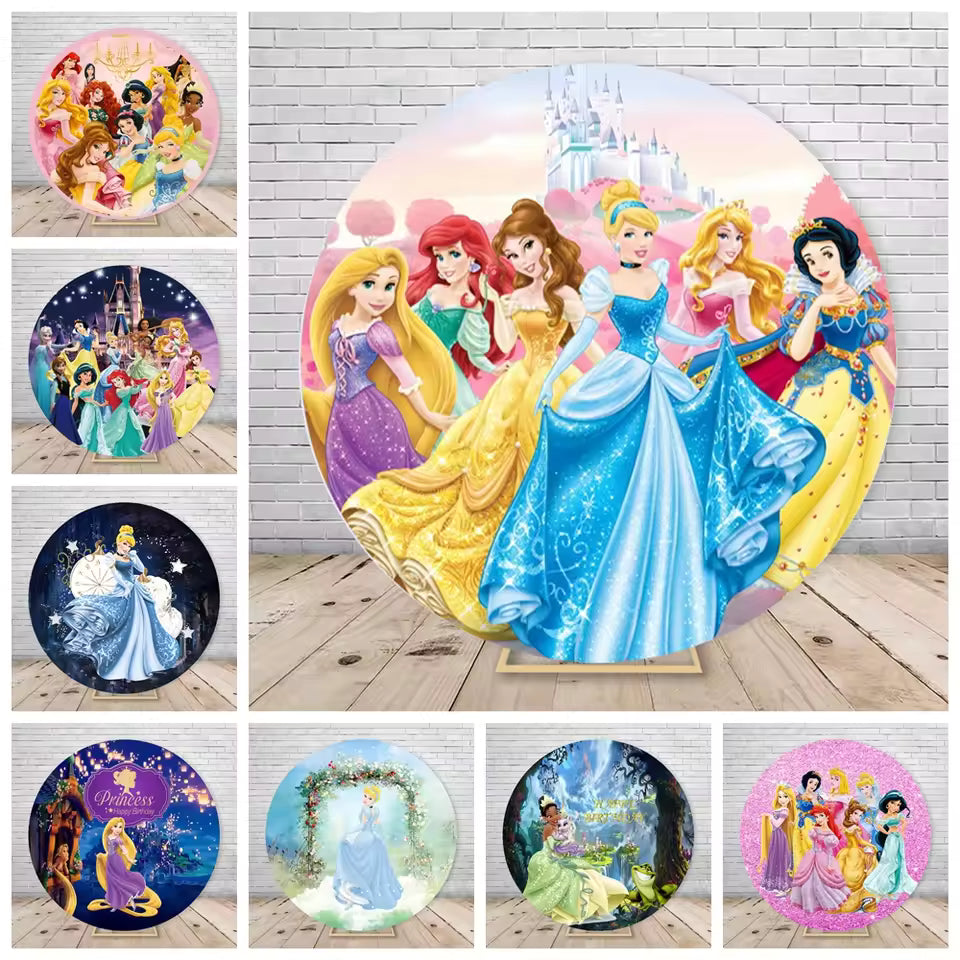 Round Disney Princess Castle Backdrop – Snow White Party Decoration