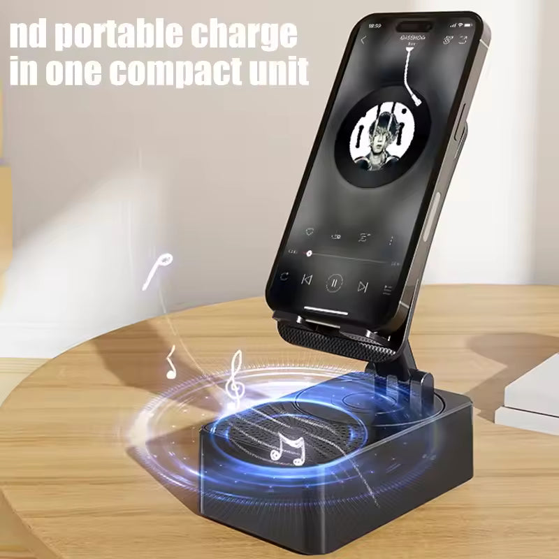3in1 Mobile Phone Stand Holder with Bluetooth-compatible Speaker Wireless Speaker Adjustable Tablet Desktop Live Lazy Bracket