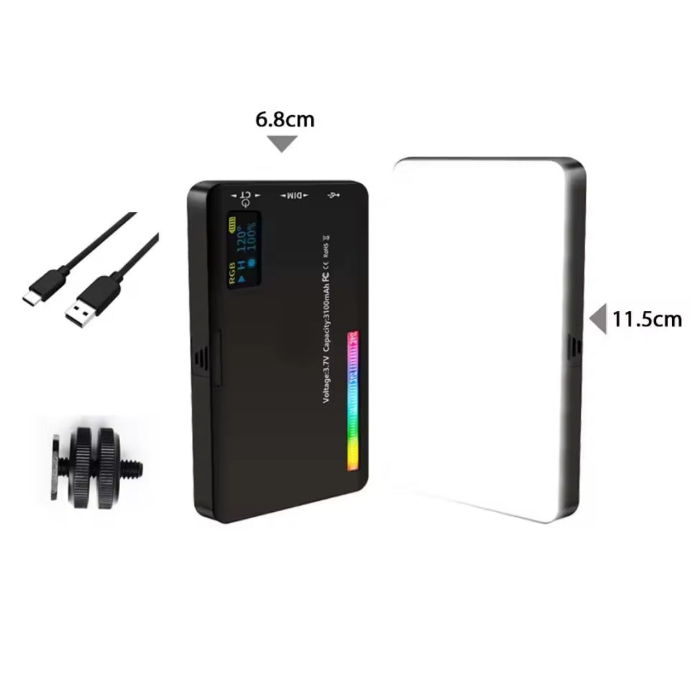 RGB LED Video Light Panel with LCD – Camera, Vlog & Live Streaming