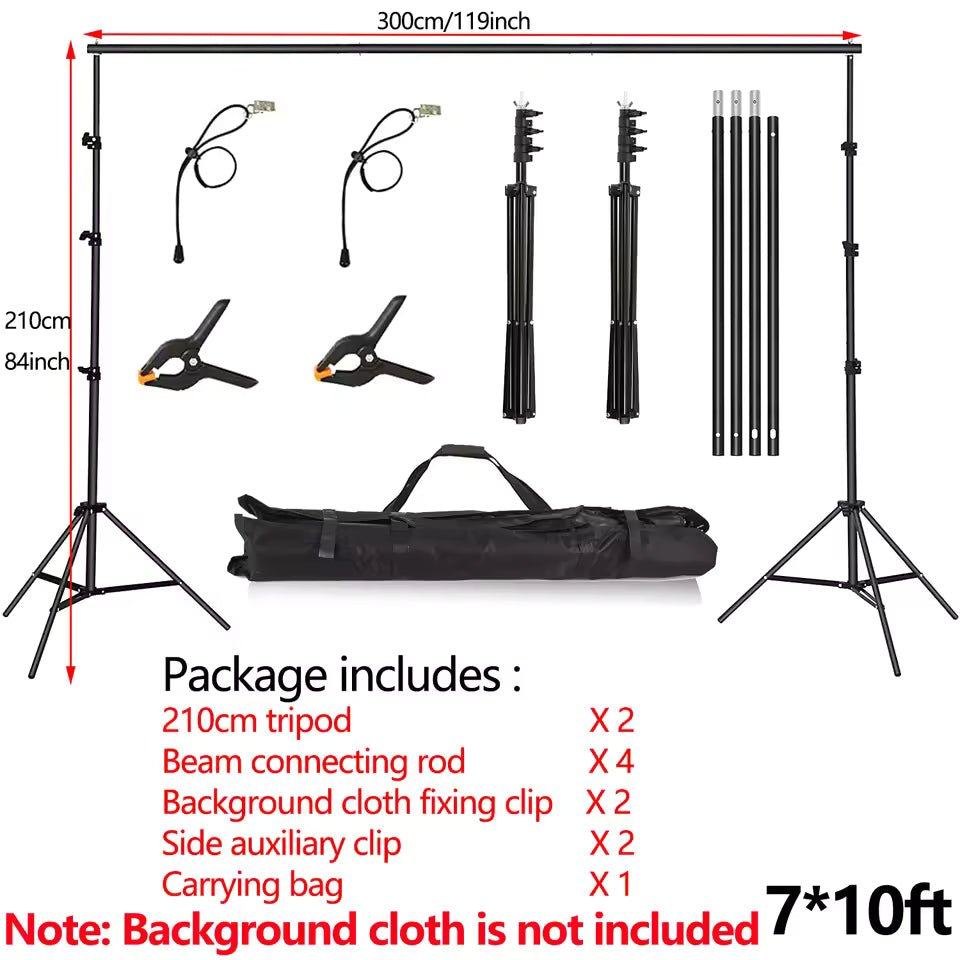 Backdrop Stand Support System Kit for Photo & Video Studio