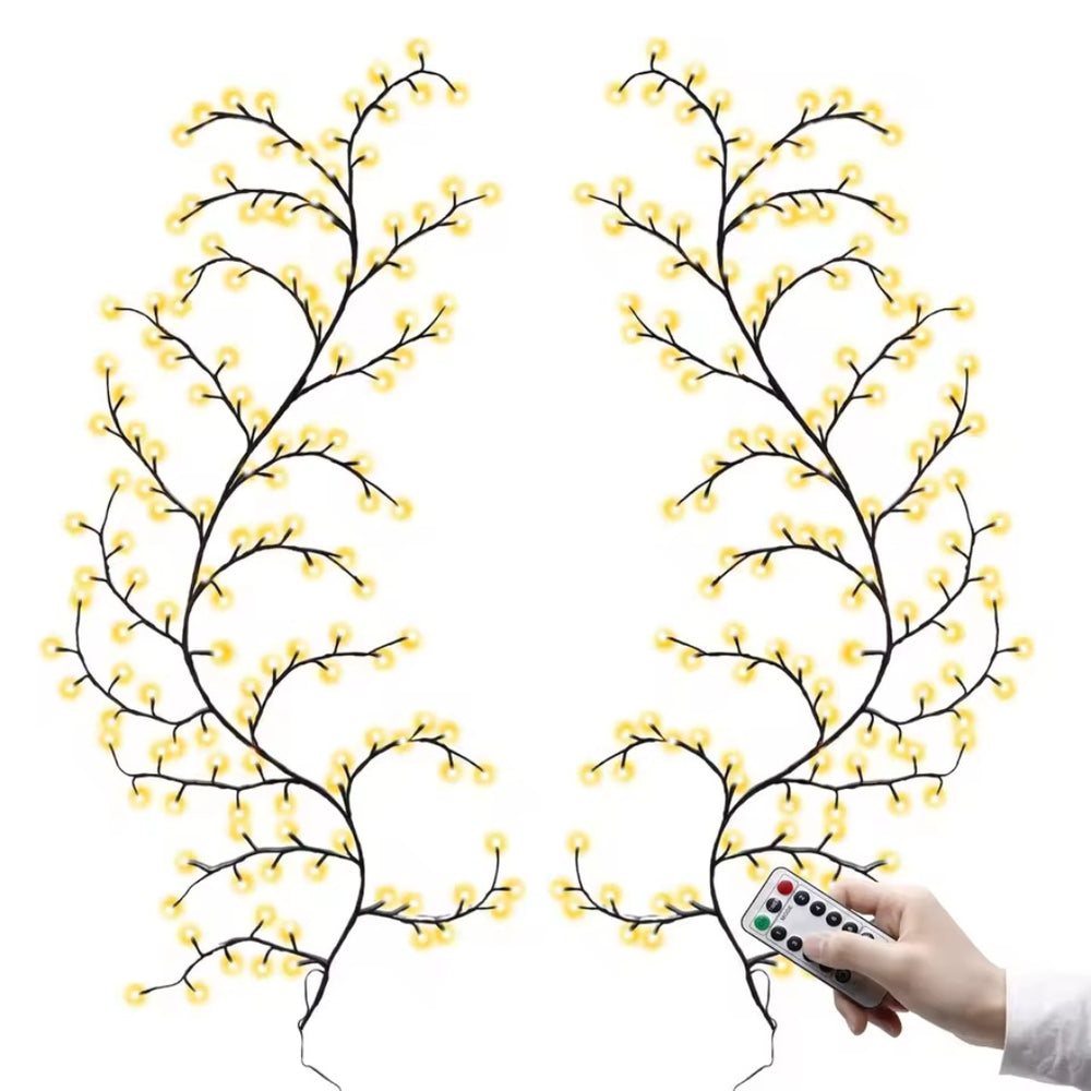 96/144 LED Willow Vine Tree Fairy Lights – 8 Modes, Remote Control