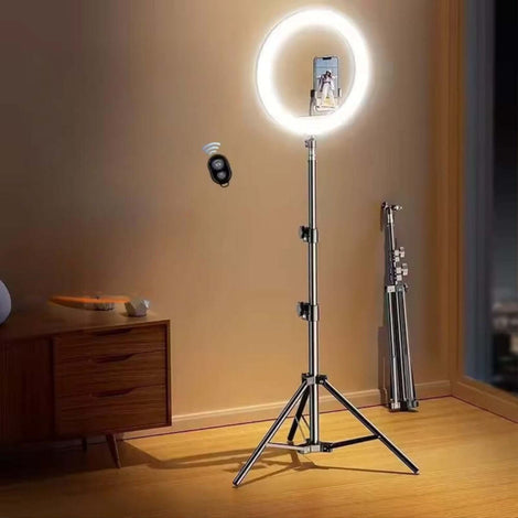 10/12 Inch LED Ring Light with Stand – Dimmable Selfie Fill Light for Makeup & Video