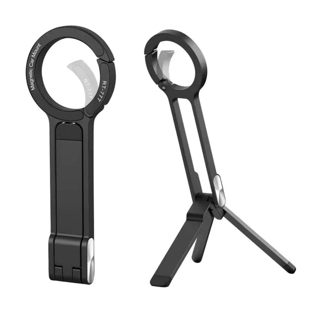 Alloy Magnetic Phone Tripod with Carabiner – Portable Dual-Sided Mount