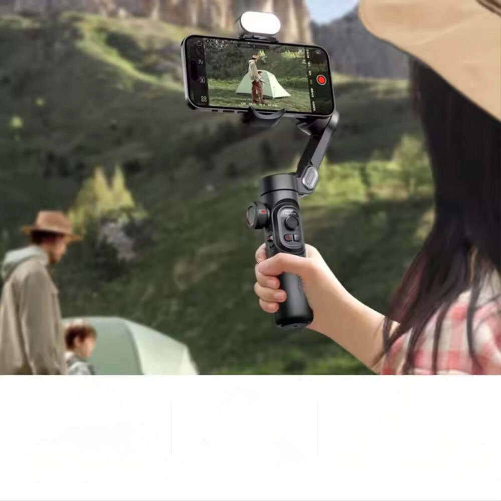 AOCHUAN 3-Axis Foldable Phone Gimbal Stabilizer with Fill Light