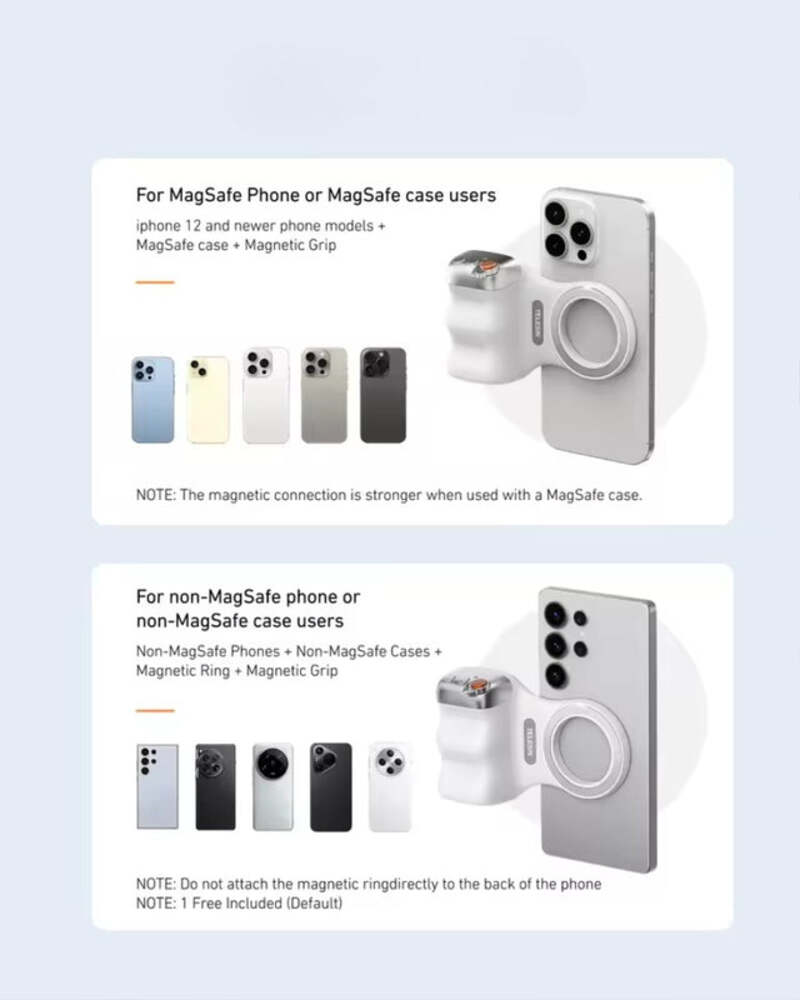 TELESIN Magnetic Phone Grip with Remote Control for iPhone/Samsung/Huawei