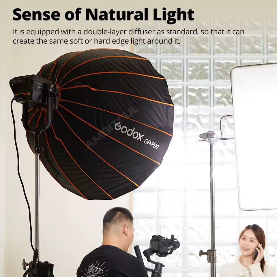 Godox QR-P70/90/120 Quick Release Parabolic Softbox with Grid – Bowens Mount