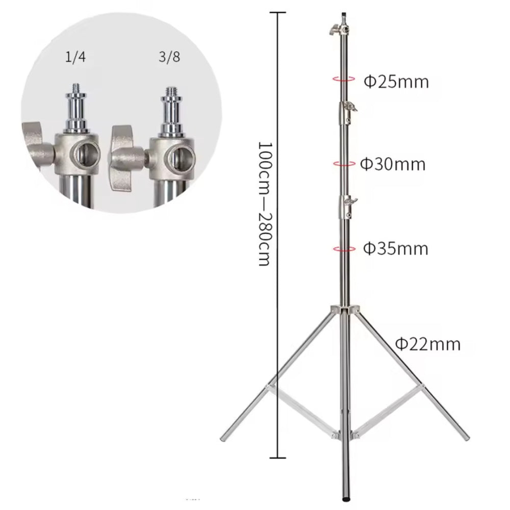 2.9M Heavy-Duty Tripod Stand with Wheels – Photo Studio Light Stand