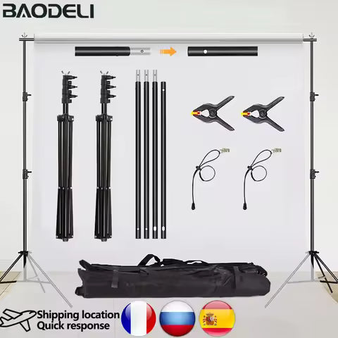 SH Photography Background Stand Kit Adjustable Backdrop Support System