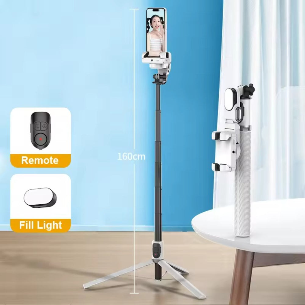 AOCHUAN 1-Axis Gimbal Selfie Stick Tripod with Fill Light & AI Tracking