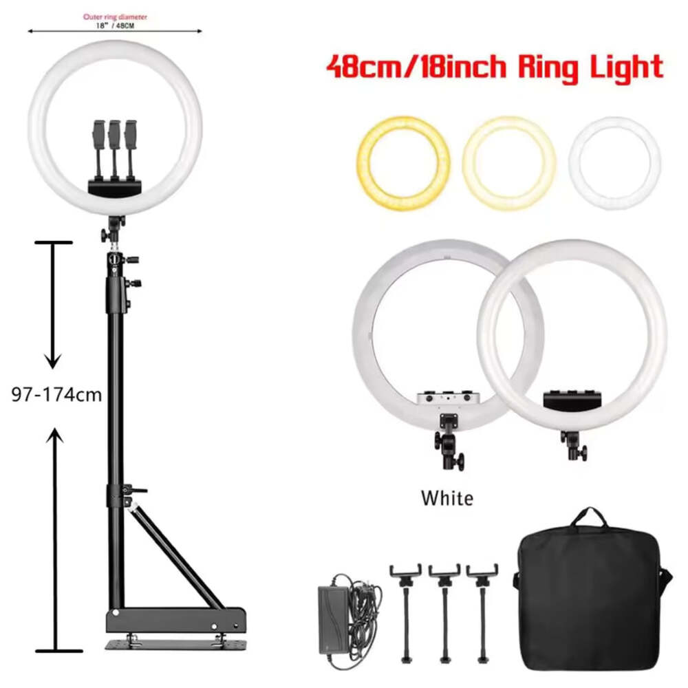 18'' LED Ring Light with Tripod & Remote for Video & Photography