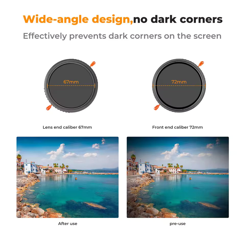 K&F Concept 2-in-1 Variable ND2–ND32 + CPL Filter 37–82mm Camera Lens