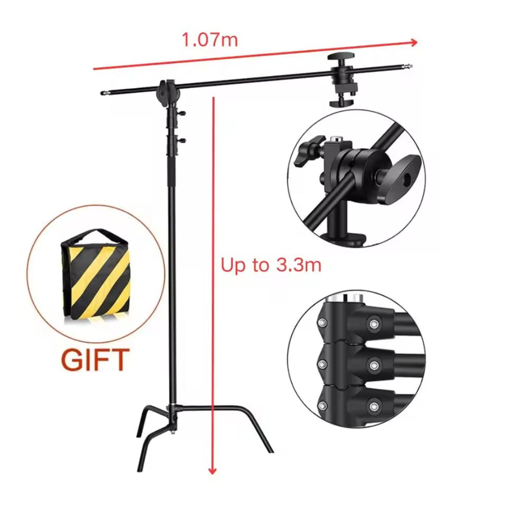 2.49M Cross Arm Light Stand Kit with Weight Bag – Photo Studio Rod