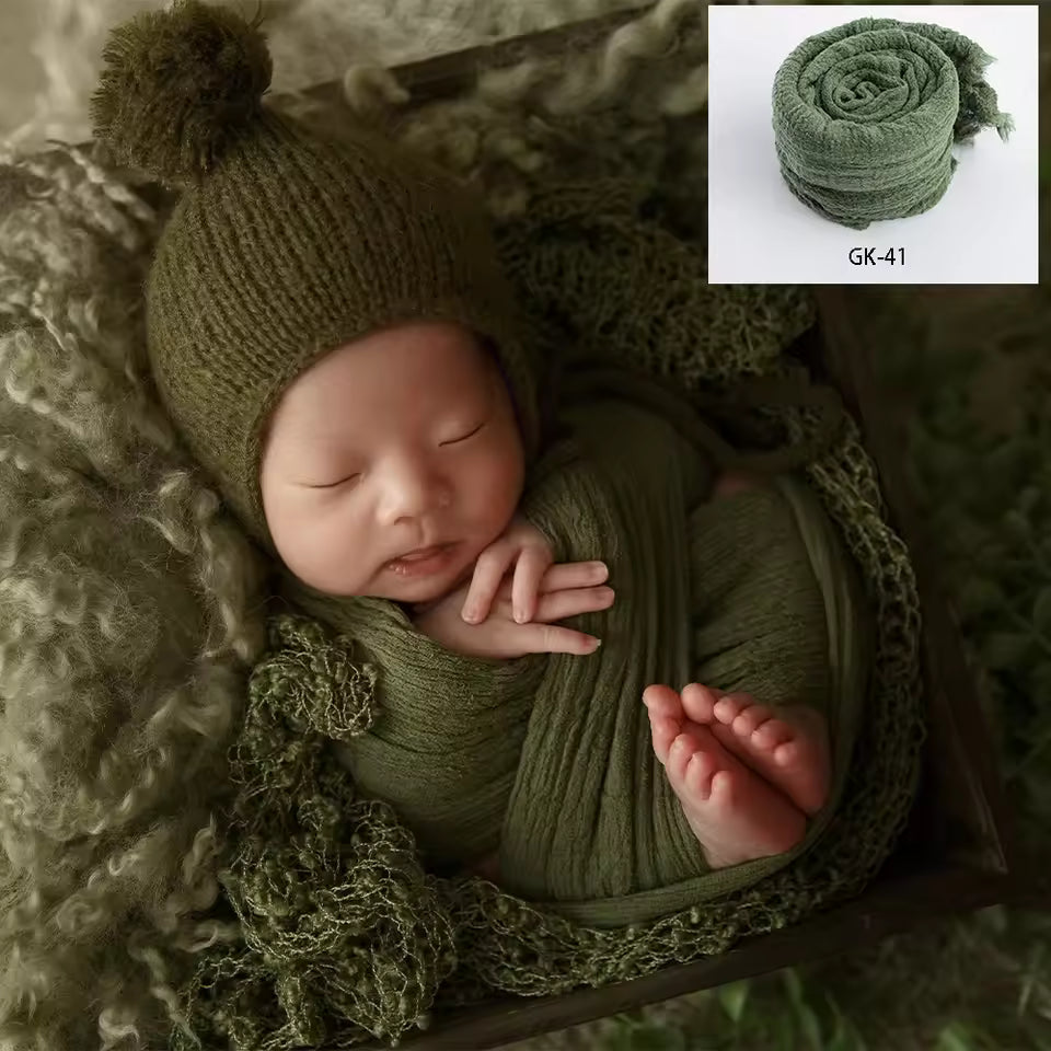 Stretchable Newborn Photography Wrap – Soft Cotton Prop Blanket