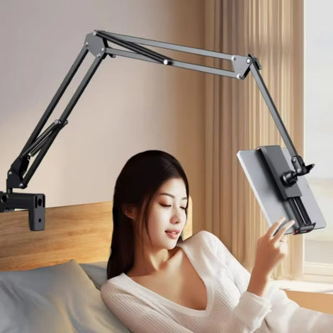 Rotating Long Arm Phone & Tablet Holder Stand – Desktop & Bed Use