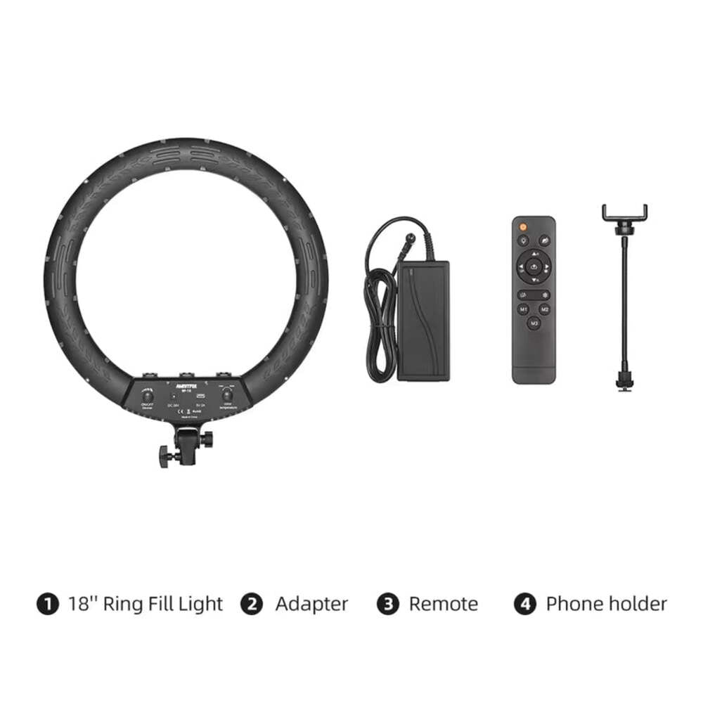 AMBITFUL 18/21'' 50W LED Ring Light Bi-Color 3000–6000K w/ Remote