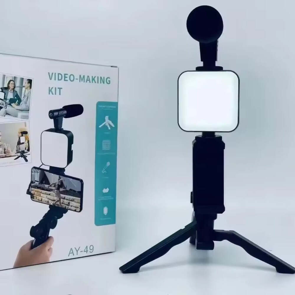 Smartphone Vlogging Kit with Tripod, Mic & LED Light for YouTube/TikTok