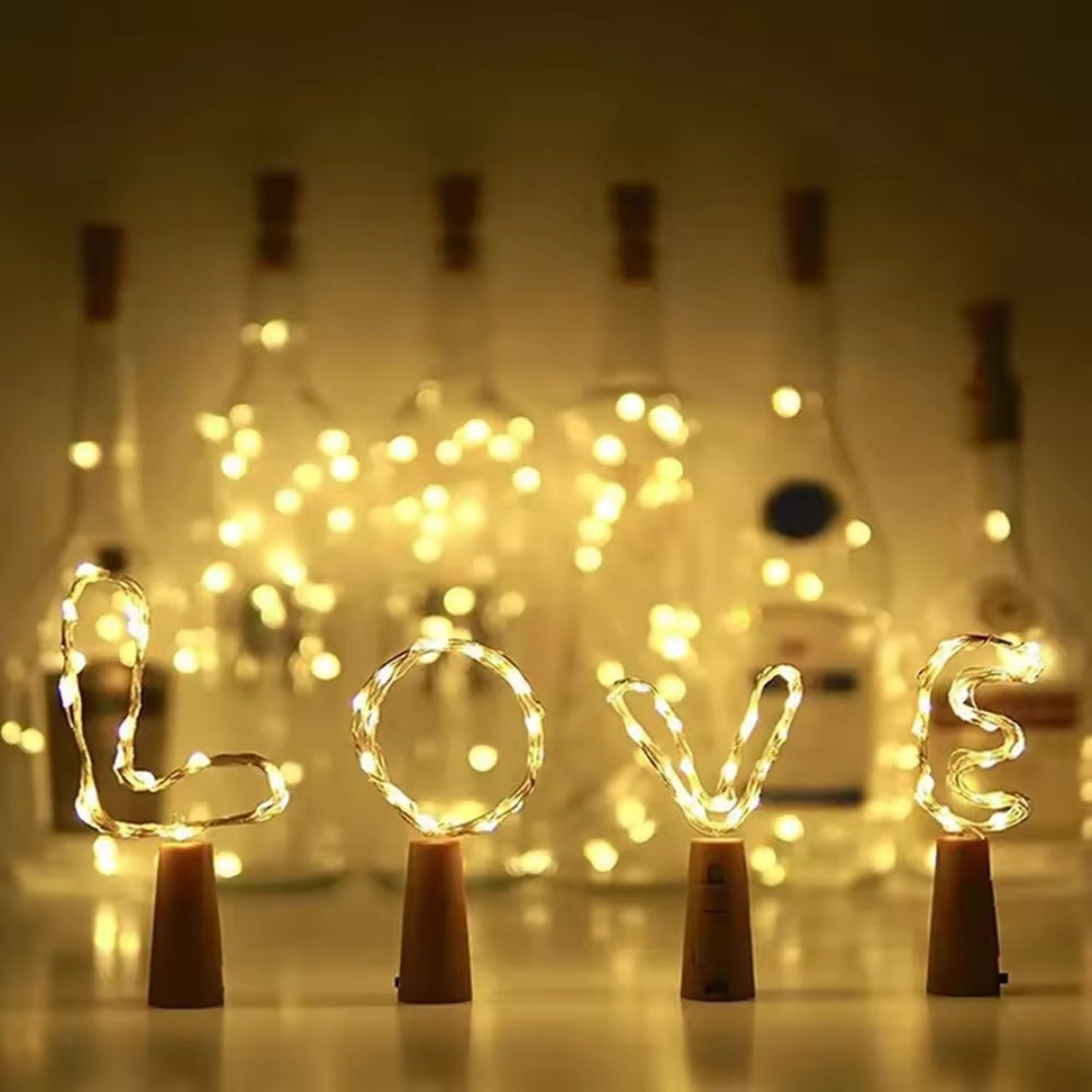 LED Wine Bottle Fairy String Lights – Waterproof Cork Garland