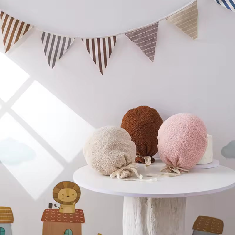Baby Teddy Velvet Balloon Pillow – Newborn Photography & Nursery Decor