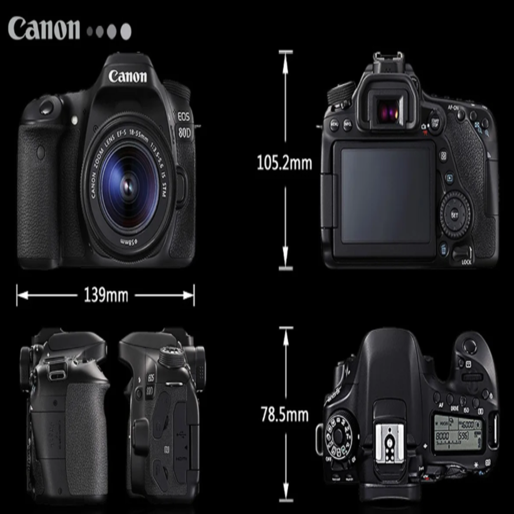 Canon EOS 80D 24MP DSLR Camera with Rotating Screen for Professional Use