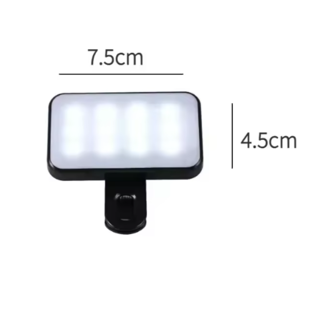 Portable Rechargeable Clip-On Selfie Fill Light – 3 Modes for Phone & Computer