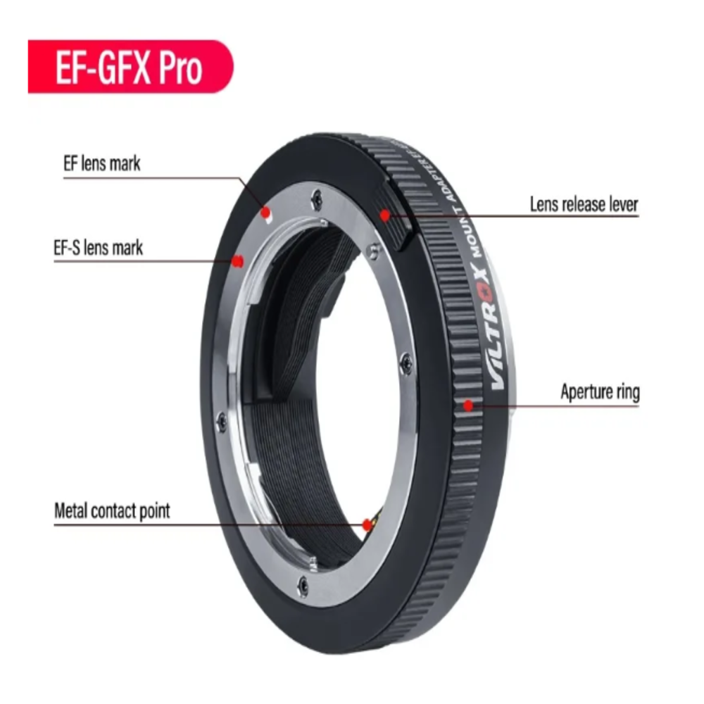 Viltrox EF-GFX Pro Autofocus Lens Adapter for Canon EF to Fujifilm GFX