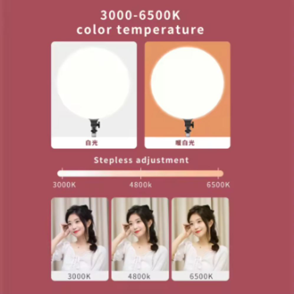 LED Fill Lamp Bi-Color Video Light Panel 2700K-5700K with Stand